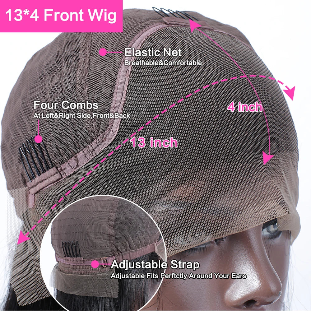 180% Density 26 28 Inch 13x4 Deep Wave Lace Front Wigs Human Hair Pre Plucked Curly Transparent Lace Frontal Wigs Human Hair