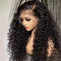 180% Density 26 28 Inch 13x4 Deep Wave Lace Front Wigs Human Hair Pre Plucked Curly Transparent Lace Frontal Wigs Human Hair