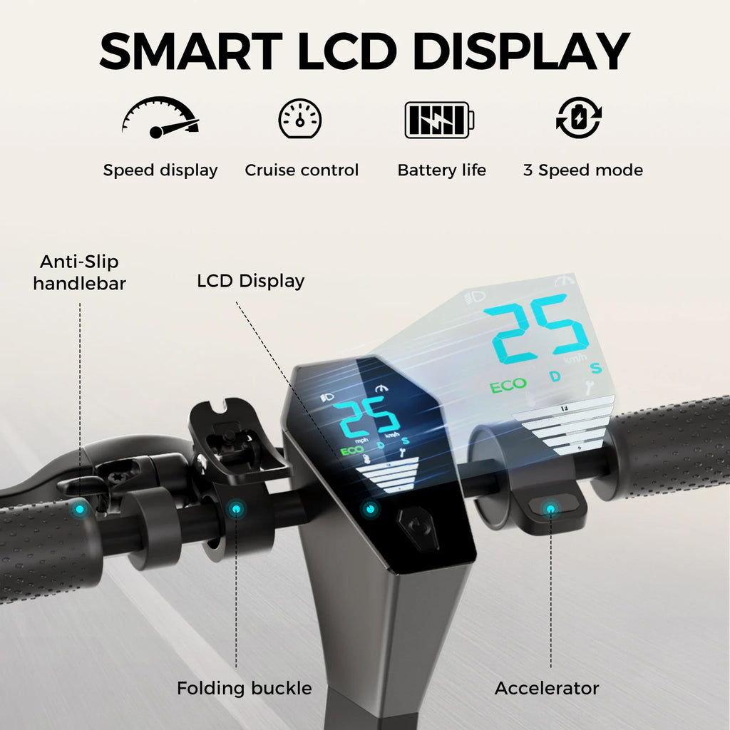 V10 Electric Kick Scooter for Adults  Experience35km of Freedom with 500W Motor 10.5Ah Removable Battery, Foldable, LCD Included