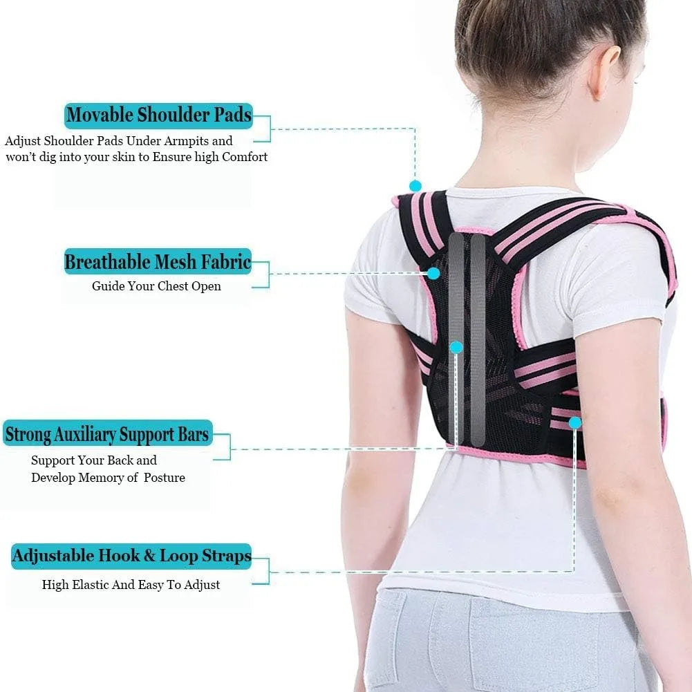 Posture Corrector For Kids - Back Brace Posture Corrector, Spine Corrector - Adjustable Upper Back Posture Brace, Prvent Childre
