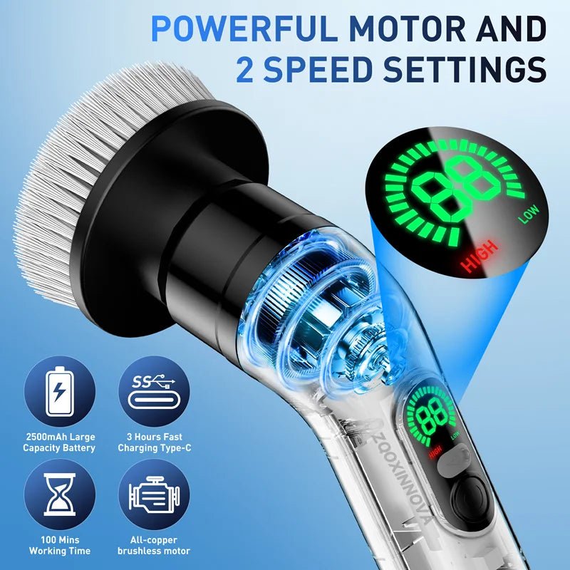 Household Cordless Spin Scrubber Kitchen Gadgets Hair Brushes Bathroom Broom Toilet Mops Electric Multipurpose Cleaning Brush