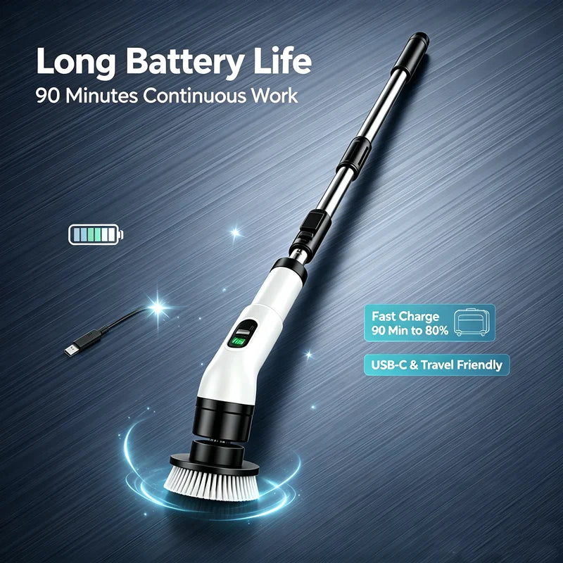 Household Cordless Spin Scrubber Kitchen Gadgets Hair Brushes Bathroom Broom Toilet Mops Electric Multipurpose Cleaning Brush