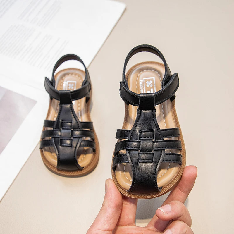 Kids Sandals 2025 Summer Sandals for Boy Fashion Children Cut-Outs Beach Shoes Braided Style Causal Walking Flat Sandals